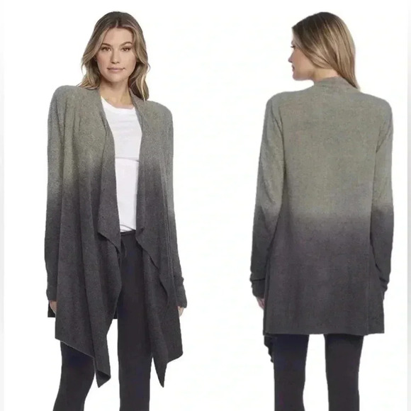 BAREFOOT DREAMS CozyChic Lite Ombre Calypso Wrap Cardigan Loden Carbon S/M - Picture 1 of 16